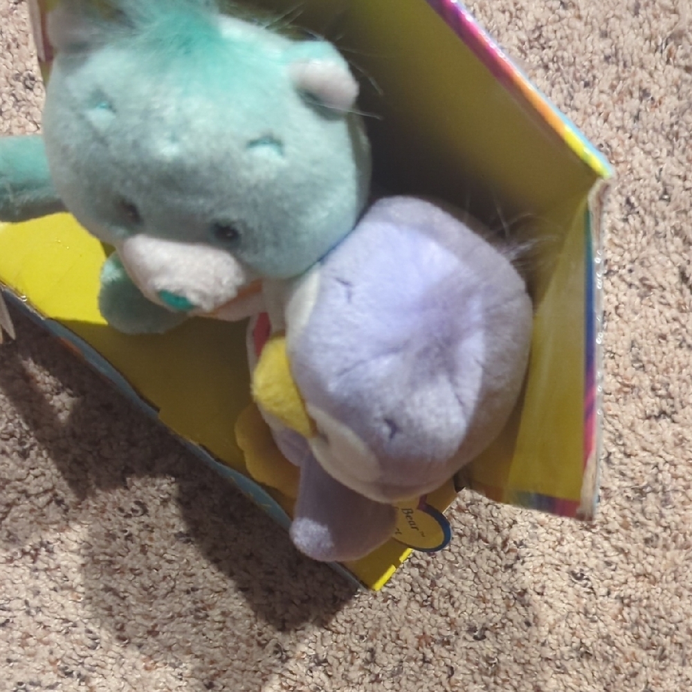 Care Bears 2003 Wish Bear and Cozy Heart Penguin Plush Duo - Picture 9 of 14